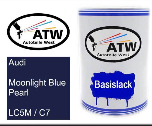 Audi, Moonlight Blue Pearl, LC5M / C7: 500ml Lackdose, von ATW Autoteile West.